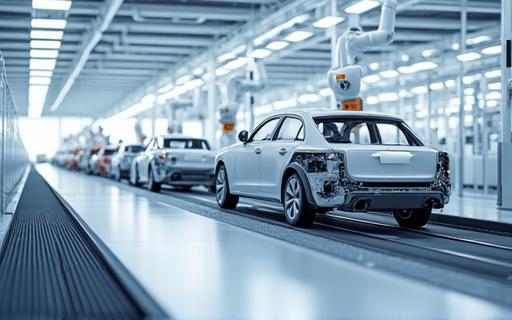 自動車工場の自動組立ライン